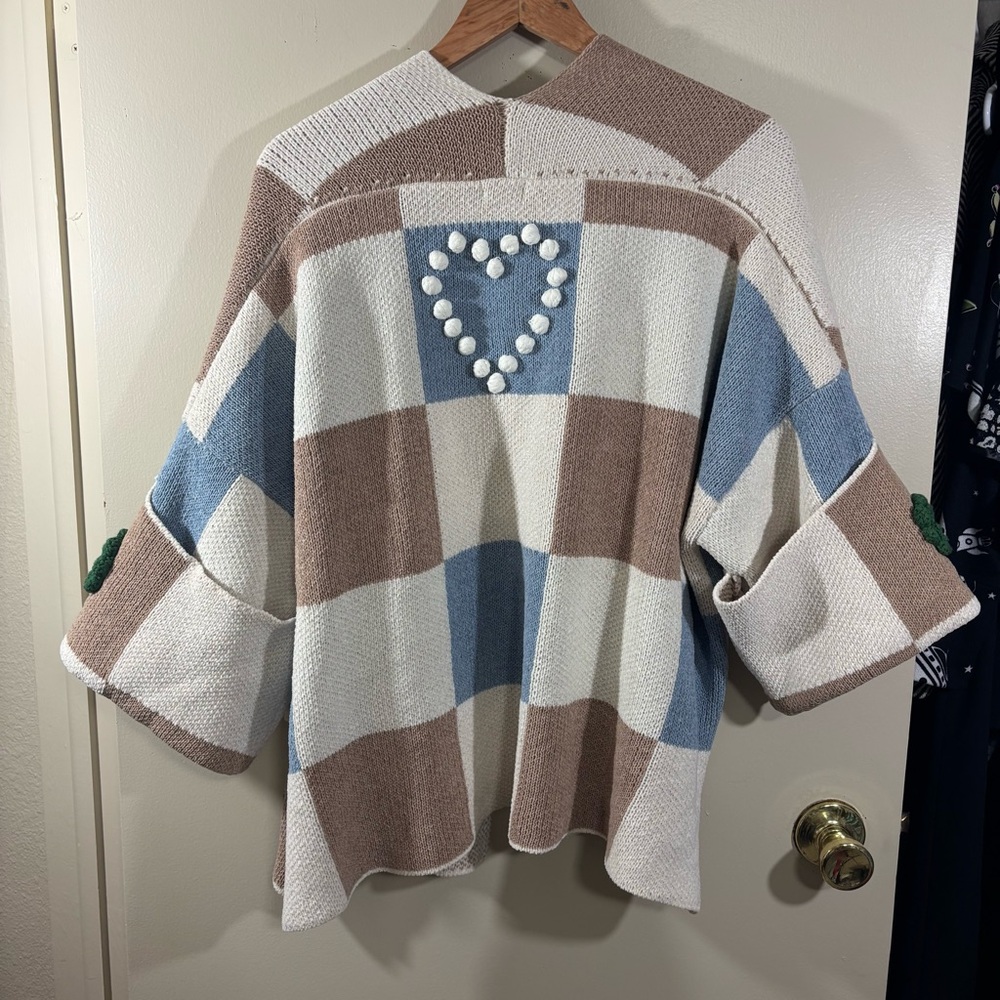 POL Oversized Chunky Patchwork Crochet Cardigan S… - image 4